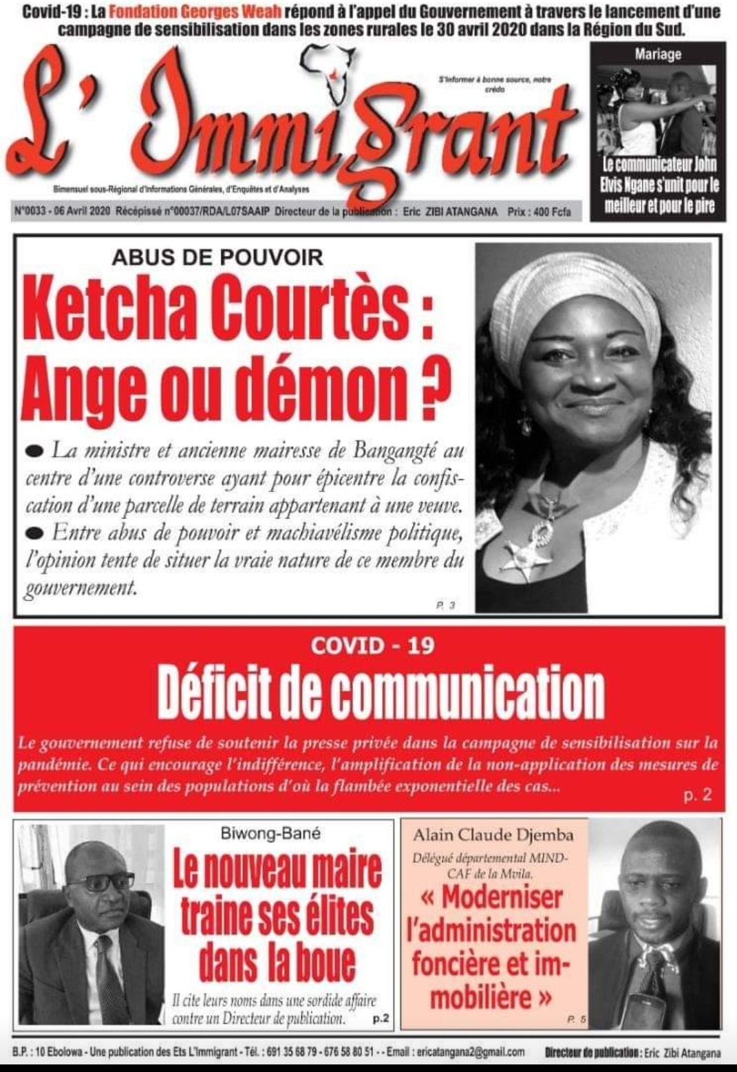 Revue de presse:Un article du journal l Immigrant 2020